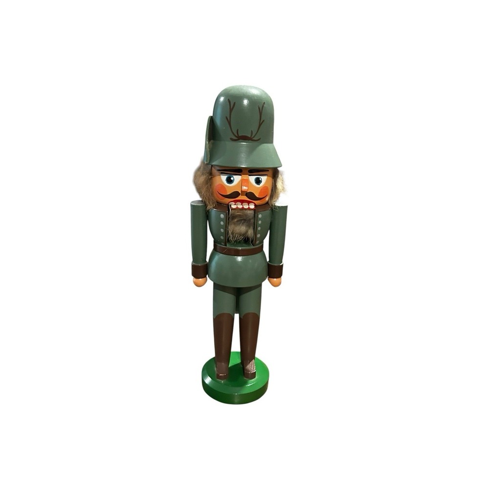 Erzgebirge Volkskunst - Green Huntsman Forester Holiday German Nutcracker‎